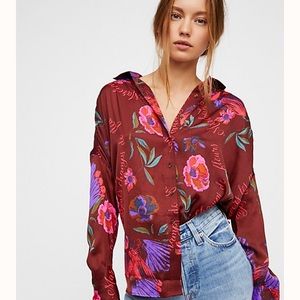 Free People Cranberry Blouse- NWT